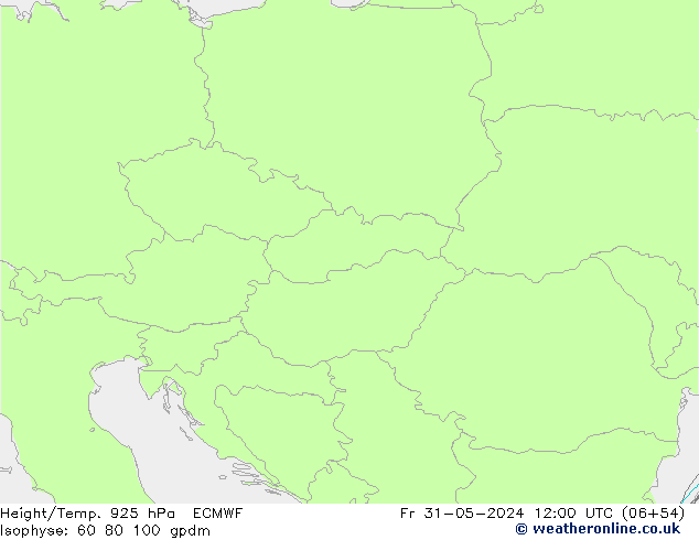 Height/Temp. 925 hPa ECMWF ven 31.05.2024 12 UTC