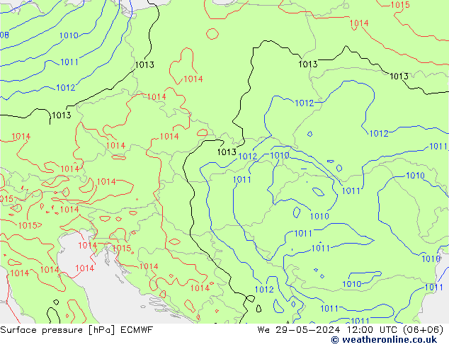 pressão do solo ECMWF Qua 29.05.2024 12 UTC