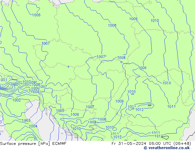 pression de l'air ECMWF ven 31.05.2024 06 UTC