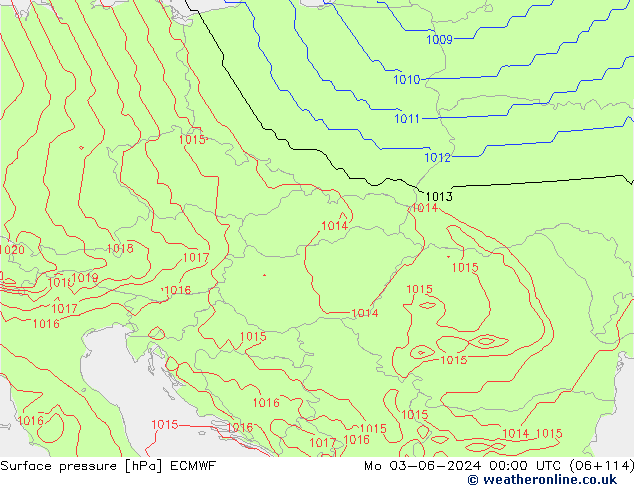 Surface pressure ECMWF Mo 03.06.2024 00 UTC