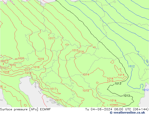 Luchtdruk (Grond) ECMWF di 04.06.2024 06 UTC