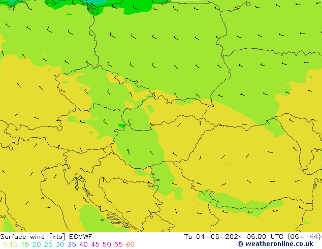 Vento 10 m ECMWF Ter 04.06.2024 06 UTC