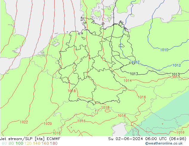 Jet stream/SLP ECMWF Su 02.06.2024 06 UTC