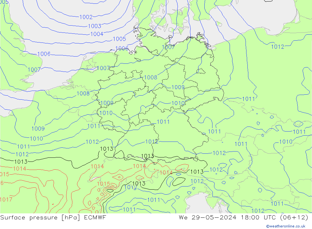 Bodendruck ECMWF Mi 29.05.2024 18 UTC