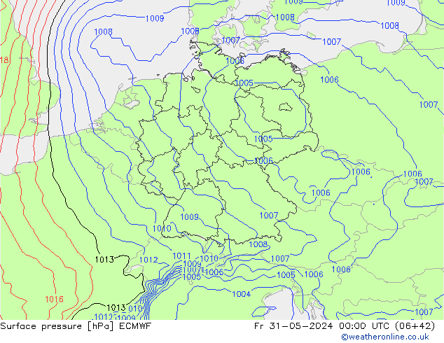 приземное давление ECMWF пт 31.05.2024 00 UTC