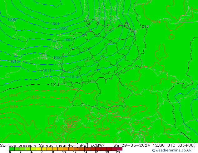 ciśnienie Spread ECMWF śro. 29.05.2024 12 UTC