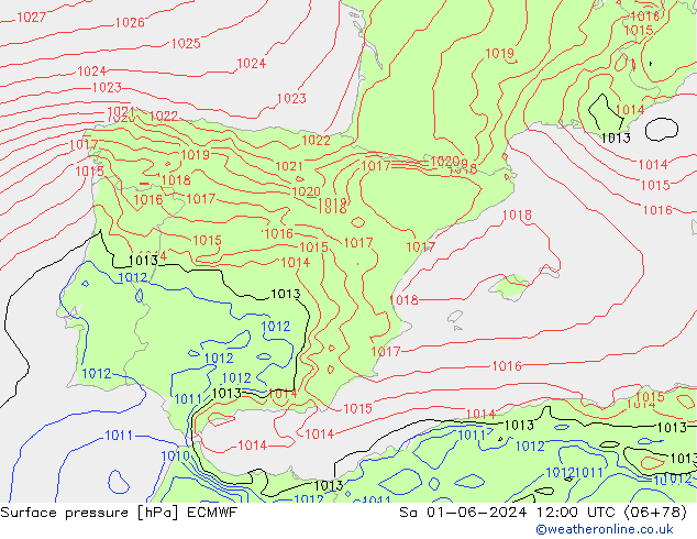 Yer basıncı ECMWF Cts 01.06.2024 12 UTC