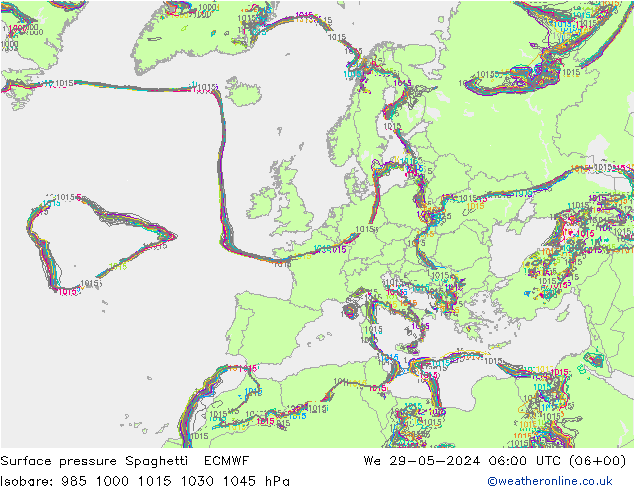 Yer basıncı Spaghetti ECMWF Çar 29.05.2024 06 UTC