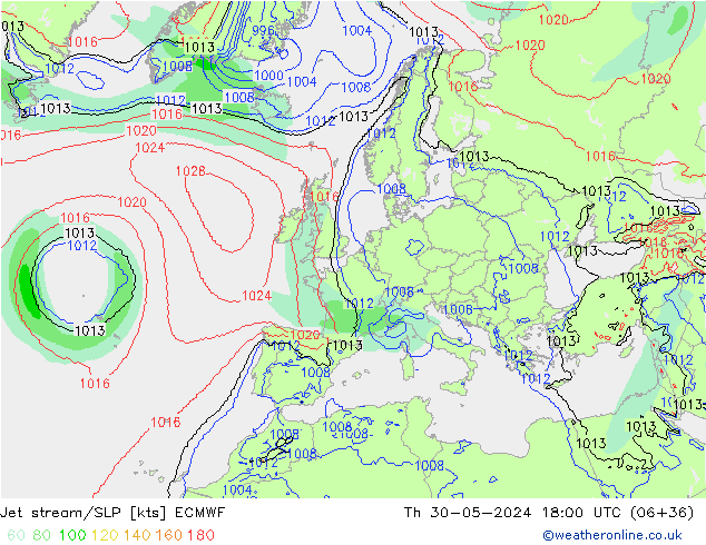 Courant-jet ECMWF jeu 30.05.2024 18 UTC