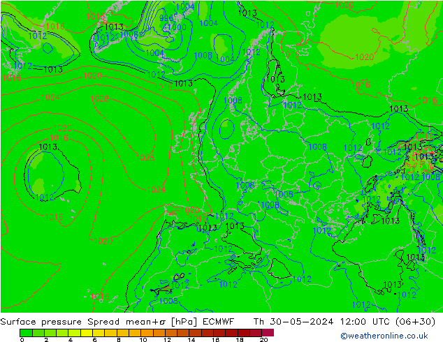 Yer basıncı Spread ECMWF Per 30.05.2024 12 UTC