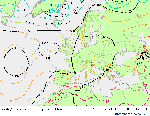 Height/Temp. 850 hPa ECMWF pt. 31.05.2024 18 UTC