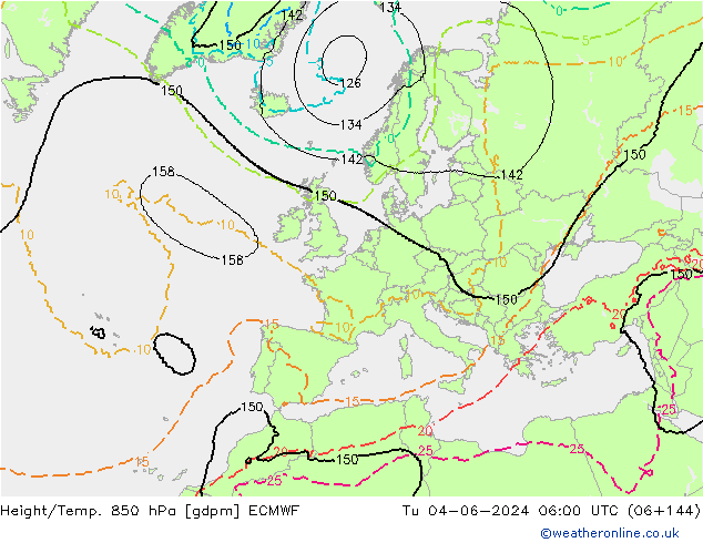 Height/Temp. 850 hPa ECMWF Ter 04.06.2024 06 UTC