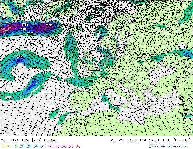 Wind 925 hPa ECMWF We 29.05.2024 12 UTC