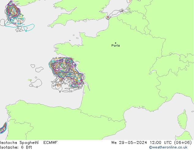 Isotachen Spaghetti ECMWF wo 29.05.2024 12 UTC