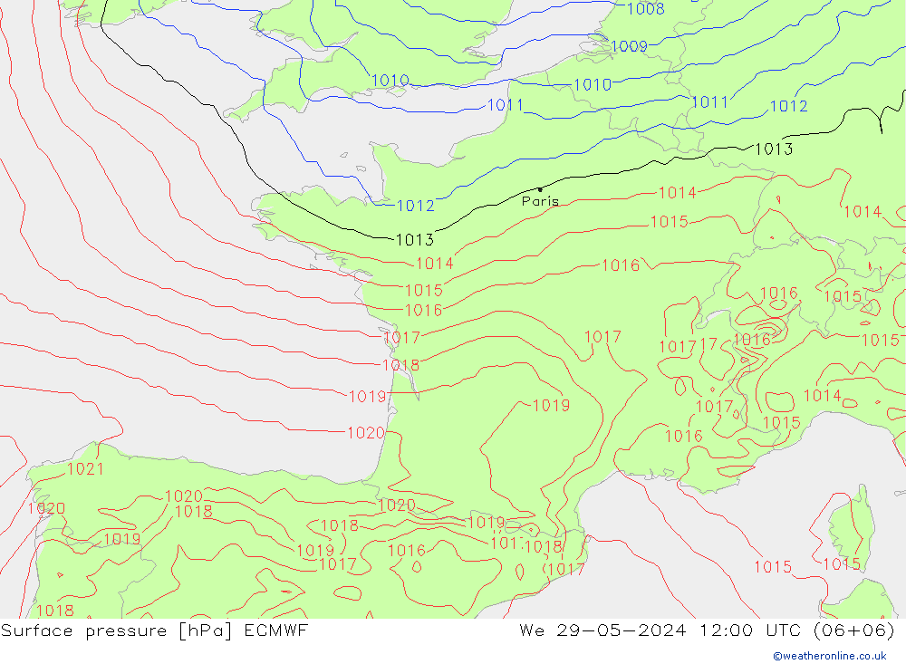 приземное давление ECMWF ср 29.05.2024 12 UTC