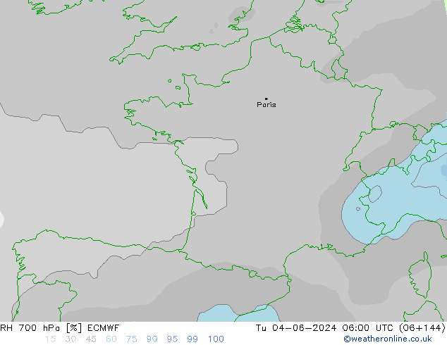 RH 700 hPa ECMWF Di 04.06.2024 06 UTC