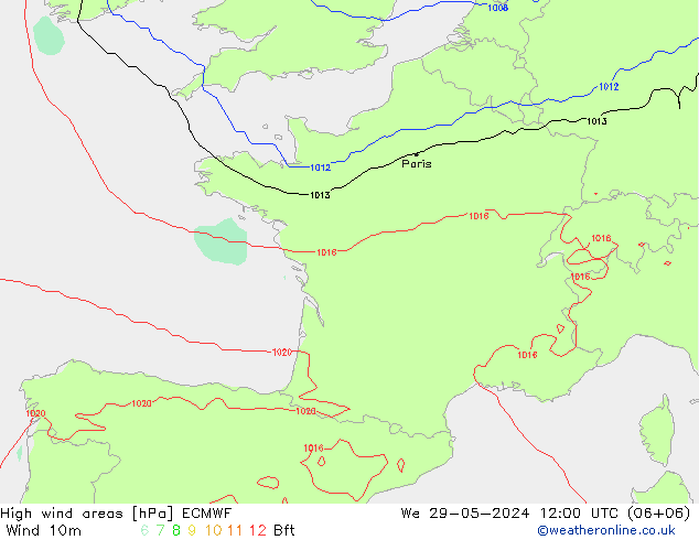 Windvelden ECMWF wo 29.05.2024 12 UTC