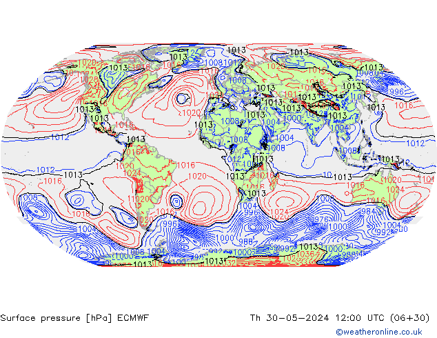 приземное давление ECMWF чт 30.05.2024 12 UTC