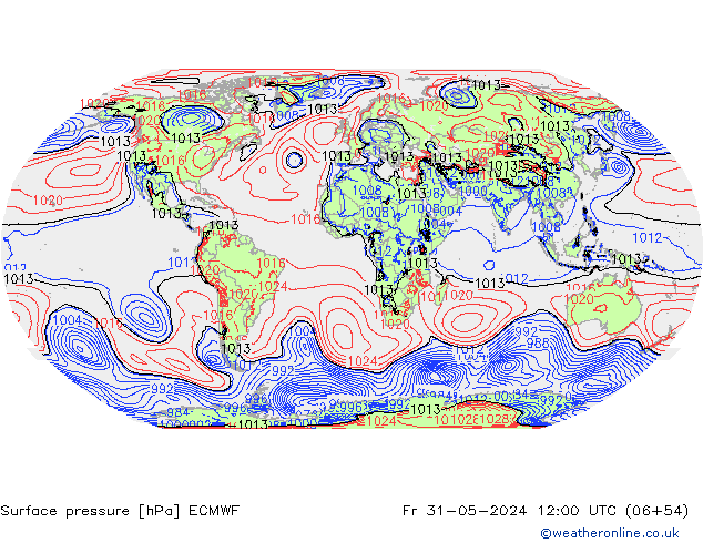 Surface pressure ECMWF Fr 31.05.2024 12 UTC