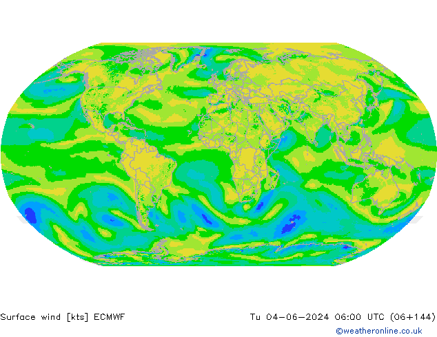 Bodenwind ECMWF Di 04.06.2024 06 UTC