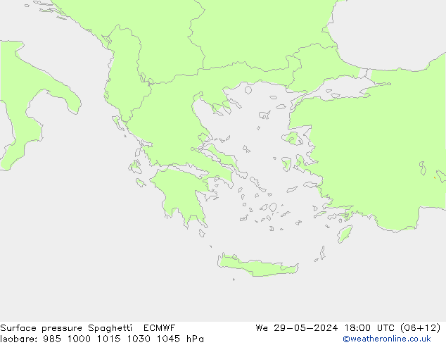 Surface pressure Spaghetti ECMWF We 29.05.2024 18 UTC