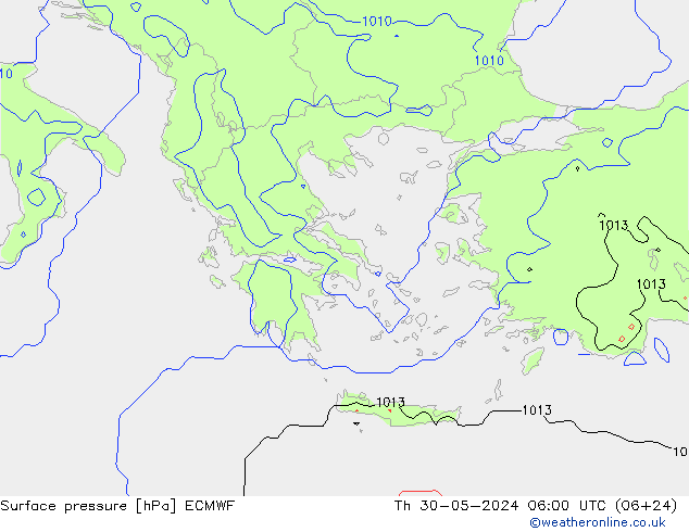 ciśnienie ECMWF czw. 30.05.2024 06 UTC