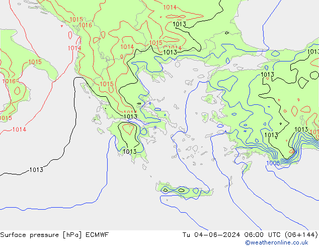 приземное давление ECMWF вт 04.06.2024 06 UTC