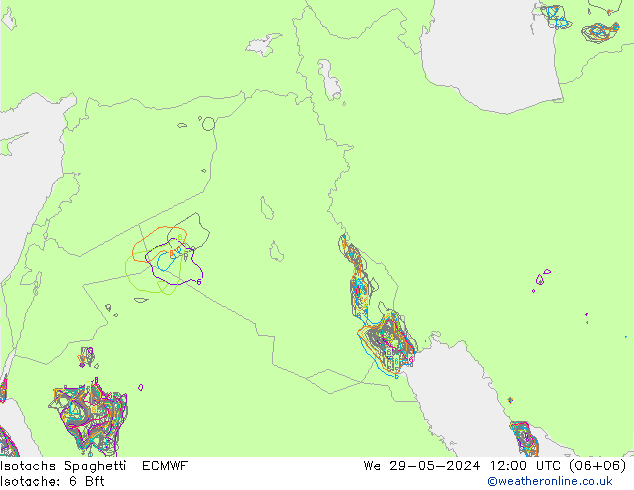 Isotachen Spaghetti ECMWF Mi 29.05.2024 12 UTC