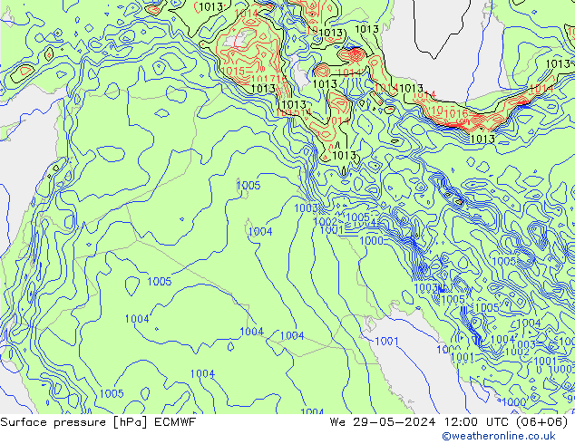 Pressione al suolo ECMWF mer 29.05.2024 12 UTC