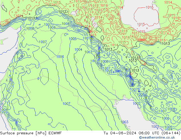 Bodendruck ECMWF Di 04.06.2024 06 UTC