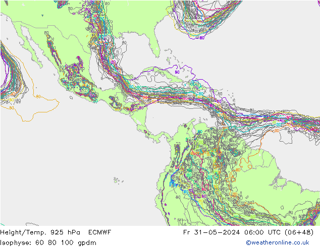 Height/Temp. 925 hPa ECMWF Fr 31.05.2024 06 UTC