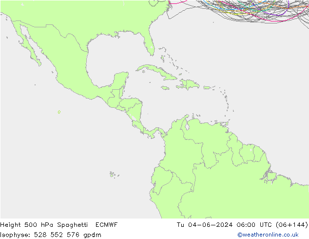 Height 500 hPa Spaghetti ECMWF Tu 04.06.2024 06 UTC