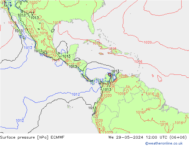 pression de l'air ECMWF mer 29.05.2024 12 UTC