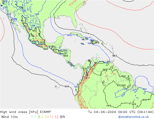 High wind areas ECMWF Tu 04.06.2024 06 UTC