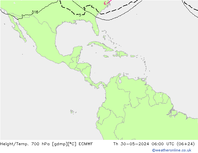 Yükseklik/Sıc. 700 hPa ECMWF Per 30.05.2024 06 UTC