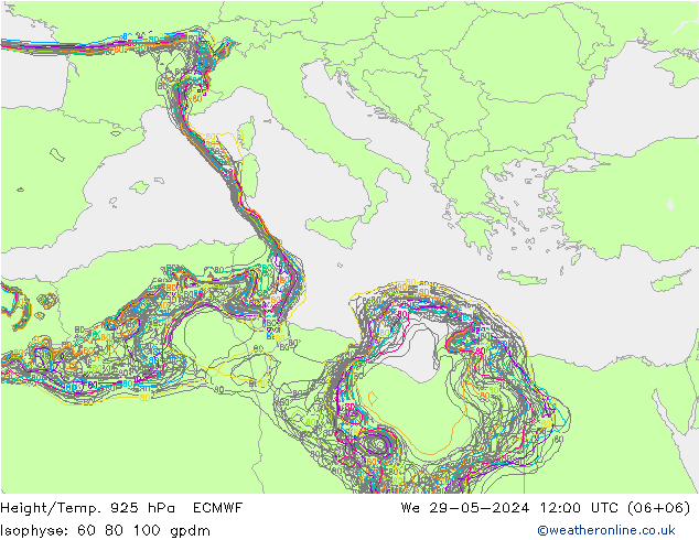 Height/Temp. 925 гПа ECMWF ср 29.05.2024 12 UTC