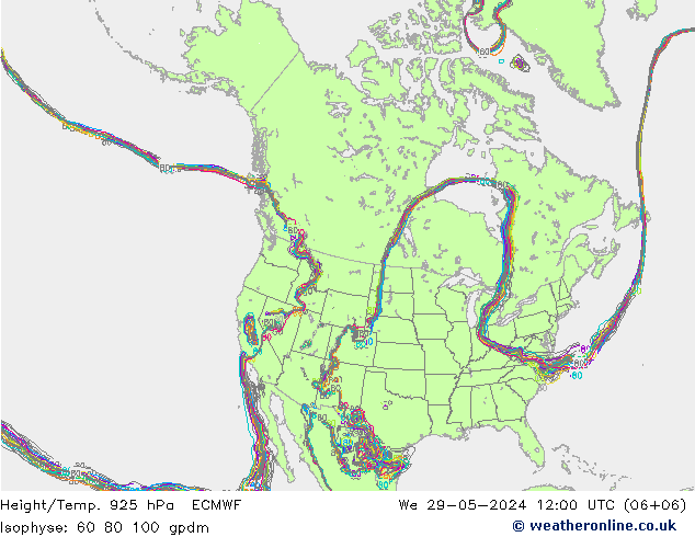 Yükseklik/Sıc. 925 hPa ECMWF Çar 29.05.2024 12 UTC