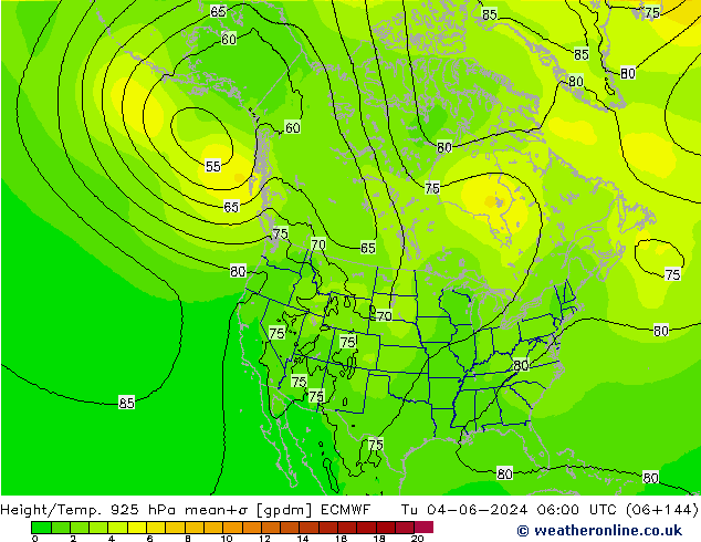 Height/Temp. 925 hPa ECMWF Ter 04.06.2024 06 UTC