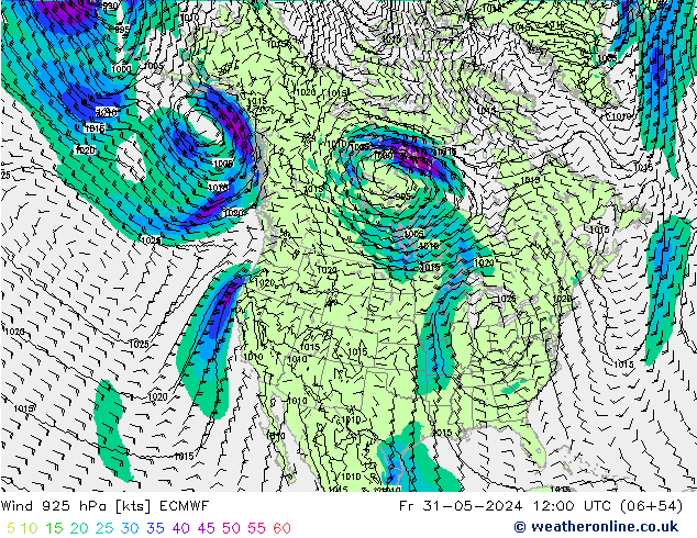  925 hPa ECMWF  31.05.2024 12 UTC