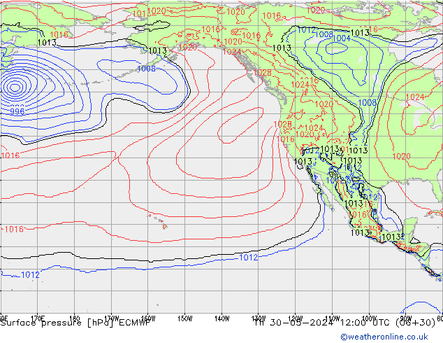 Luchtdruk (Grond) ECMWF do 30.05.2024 12 UTC