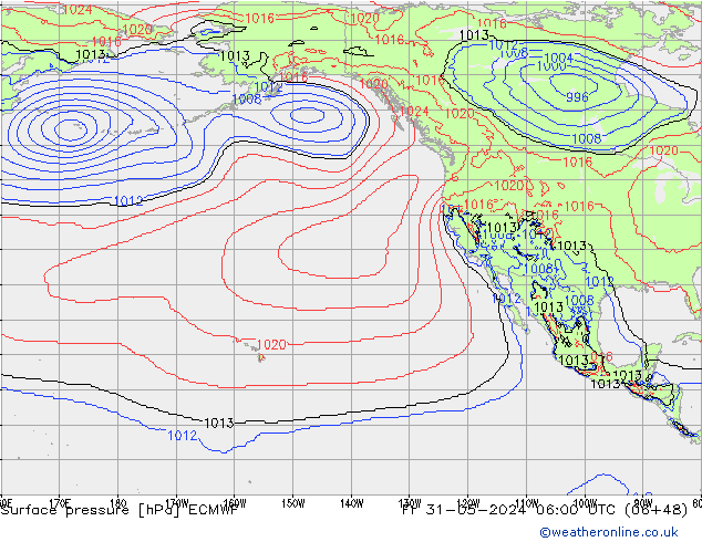 Luchtdruk (Grond) ECMWF vr 31.05.2024 06 UTC