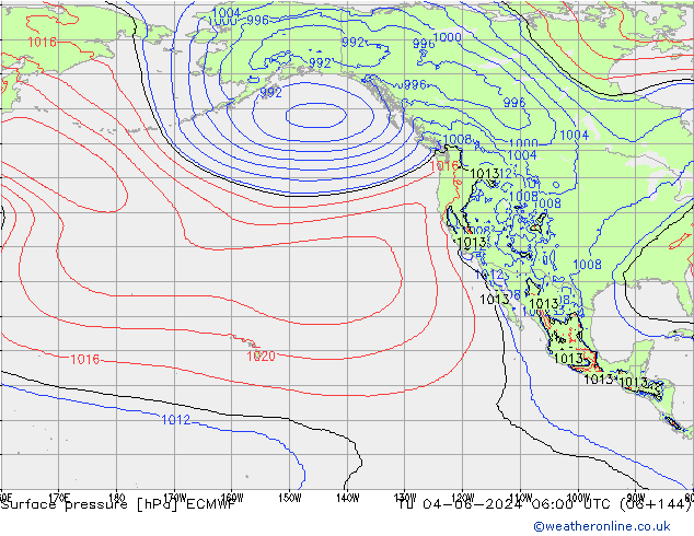 Pressione al suolo ECMWF mar 04.06.2024 06 UTC