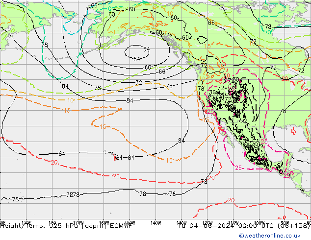 Hoogte/Temp. 925 hPa ECMWF di 04.06.2024 00 UTC