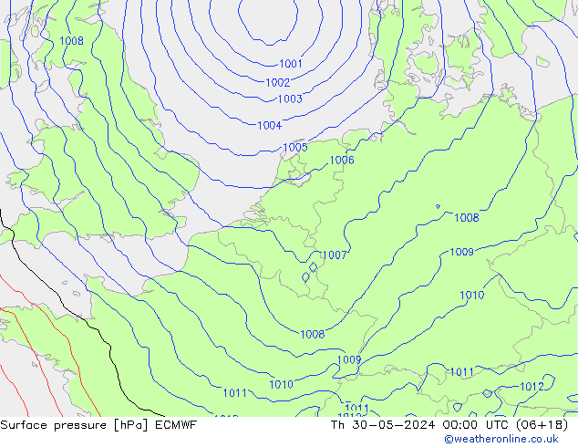 Yer basıncı ECMWF Per 30.05.2024 00 UTC