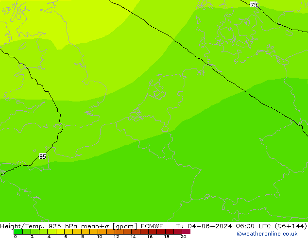 Height/Temp. 925 hPa ECMWF mar 04.06.2024 06 UTC