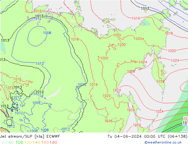 Jet Akımları/SLP ECMWF Sa 04.06.2024 00 UTC