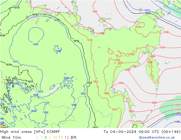 High wind areas ECMWF mar 04.06.2024 06 UTC