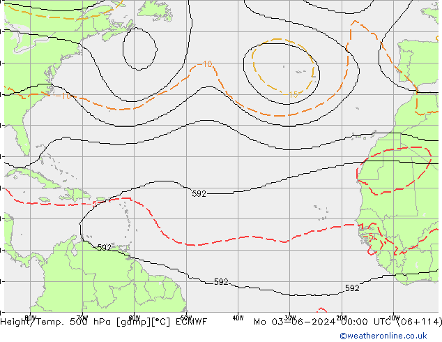 Geop./Temp. 500 hPa ECMWF lun 03.06.2024 00 UTC