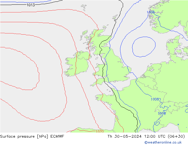 приземное давление ECMWF чт 30.05.2024 12 UTC