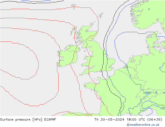 pression de l'air ECMWF jeu 30.05.2024 18 UTC